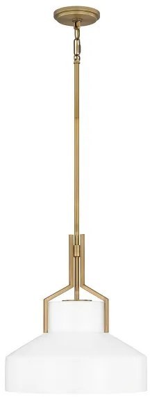 Quoizel QZ-BRECKEN-2P-AB-OPAL - Rúdon függesztett csillár BRECKEN 2xE27/60W/230V arany/fehér