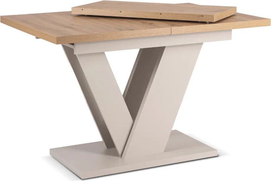 Modern bővíthető étkezőasztal CLARK 120–160 cm artisan tölgy kasmír