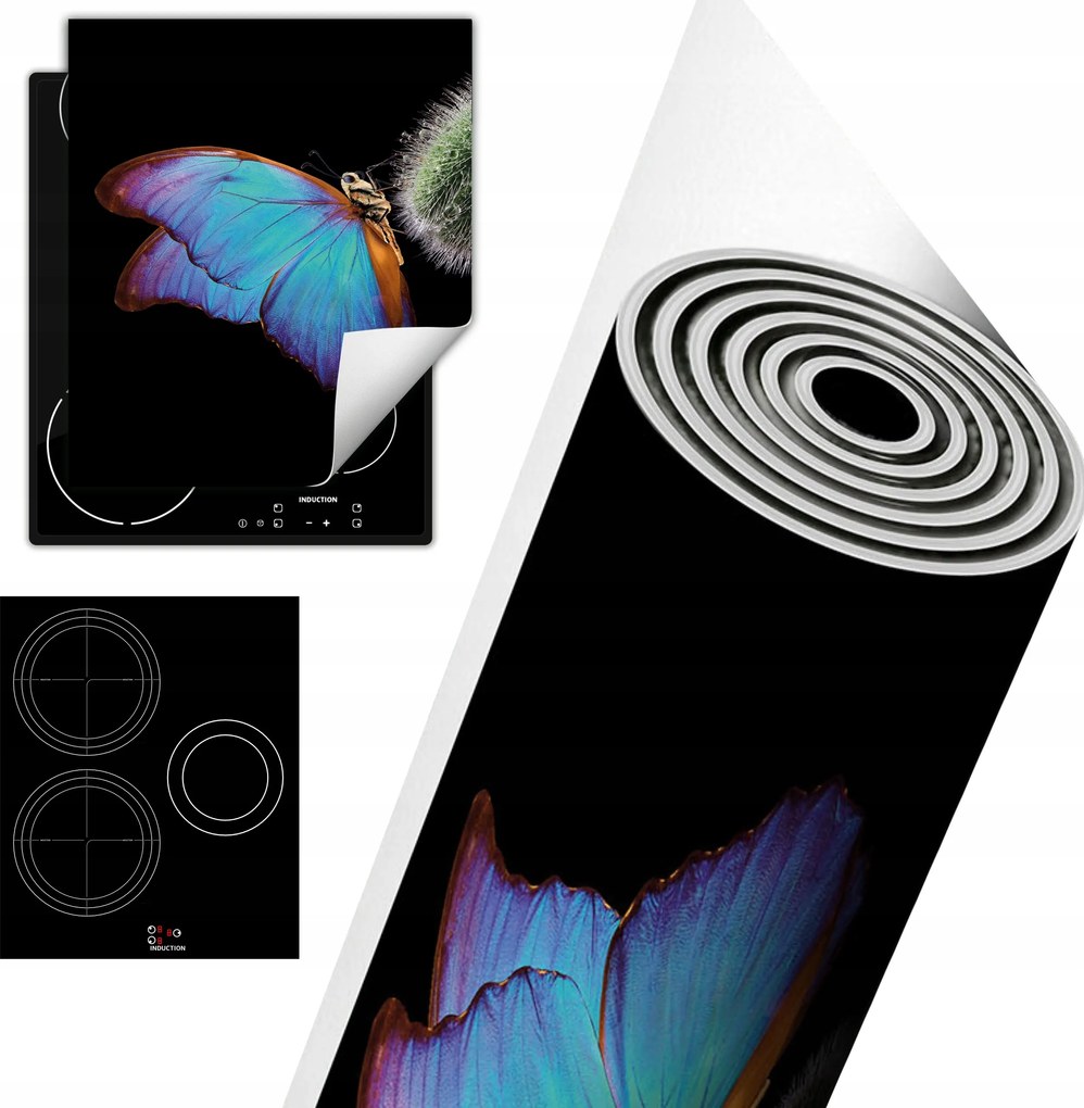 Tűzhelyvédő Szőnyeg Asztali Dekoráció 45x52 fekete pillangó