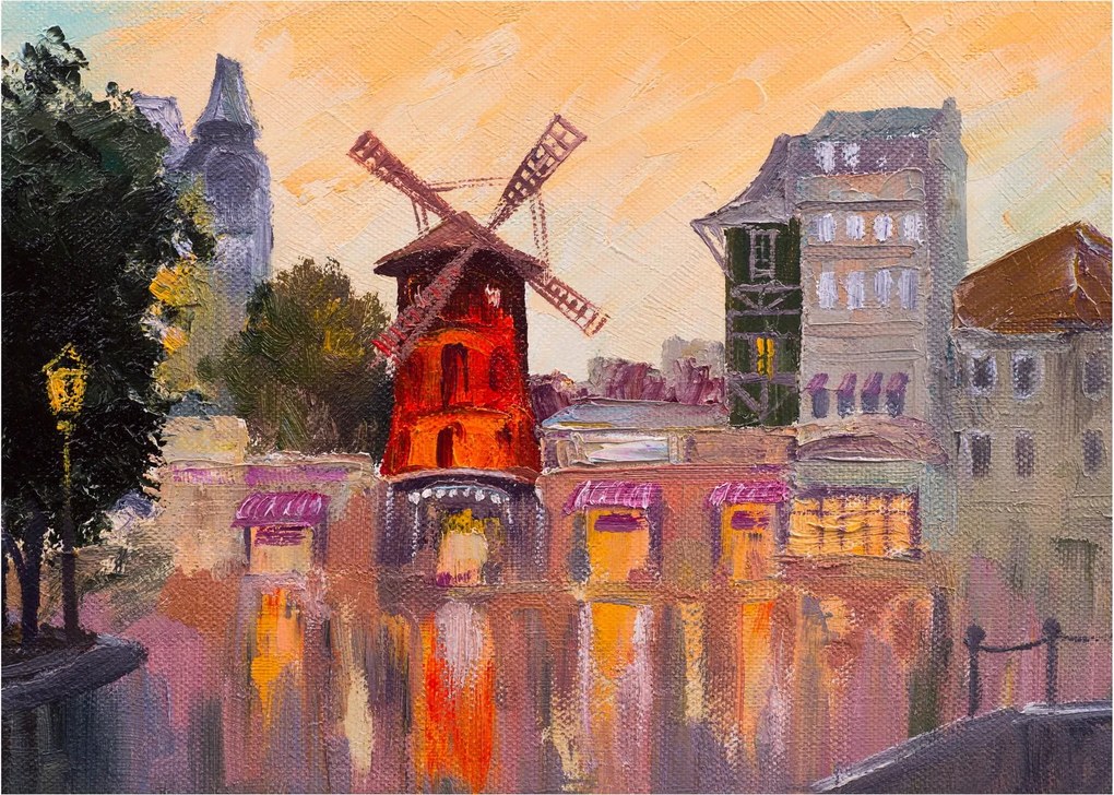 Kép - Moulin rouge, Párizs, Franciaország (üvegen) (70x50 cm)