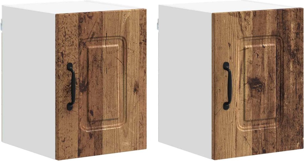 vidaXL Konyhaszekrény Kalmar 2 pcs Öreg fa 30 x 31 x 40 cm Faanyag