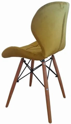Bársony étkezőszékek 4db sárga AMBER