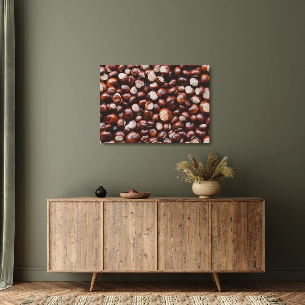 Üveg kép - Érett gesztenye (70x50 cm)
