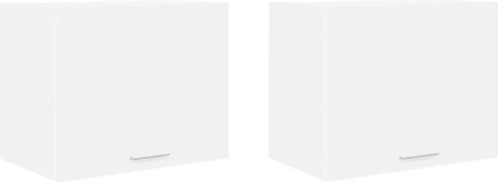 vidaXL Függő szekrény tárolóval 2 pcs Fehér 50 x 31 x 40 cm Faanyag