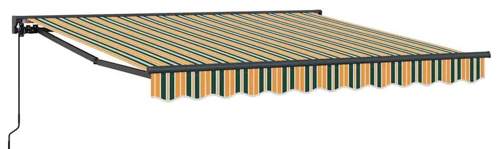 Behúzható napellenző Zöld és Sárga 300x250 cm szövet