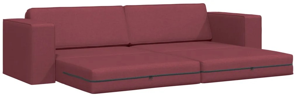 Földi Kanapé Ágy 2 az 1-ben Borvörös 245x150x60.5 cm Szövet
