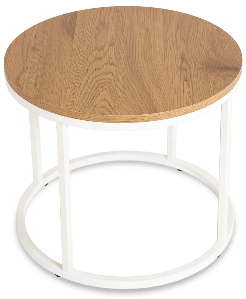 Dohányzóasztal tölgy/fehér asztal ANN