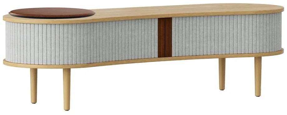 Szürke-natúr színű TV-állvány tölgyfa dekorral 140x40 cm Audacious – UMAGE