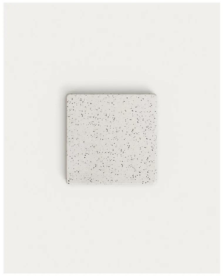 Fehér terrazzo cement dohányzóasztal 48x48 cm Saura – Kave Home