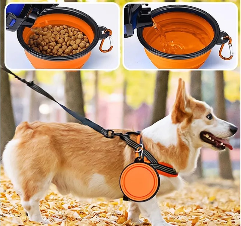 VERK Szilikon összecsukható kutyatál - narancssárga