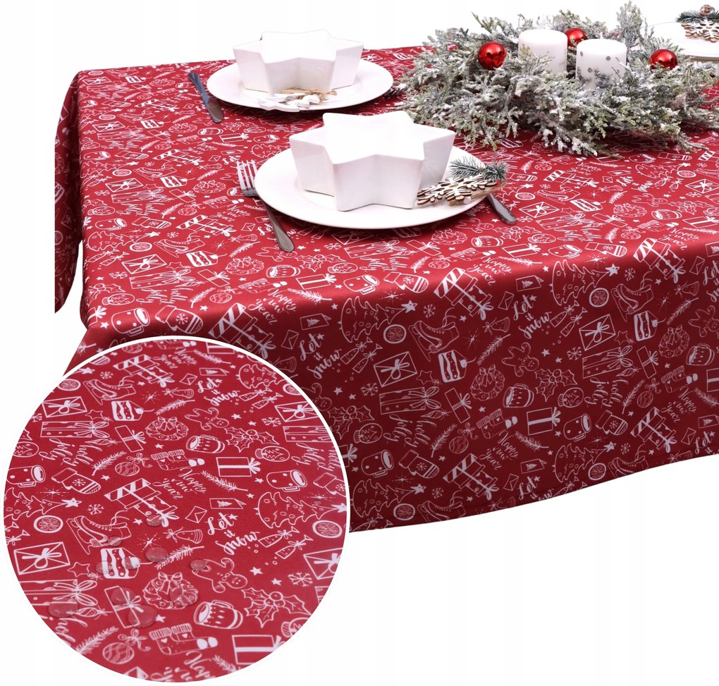 Abrosz Karácsonyi BN25 – Piros 283-2 Foltálló 400x140 Karácsony