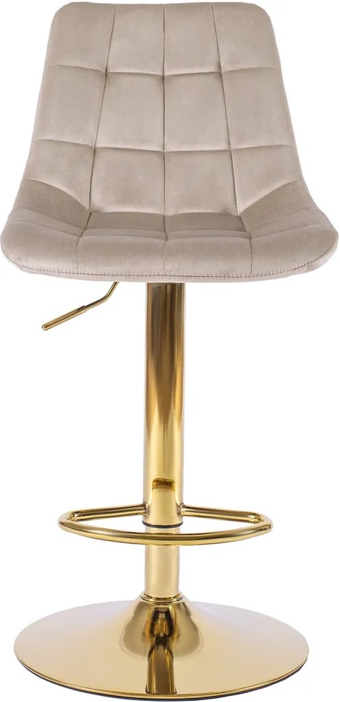ARCOS bárszék, bézs, bársony, arany lábbal