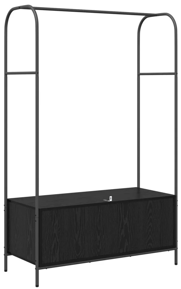 Ruhatartó polcokkal fekete tölgy 100x44x160 cm