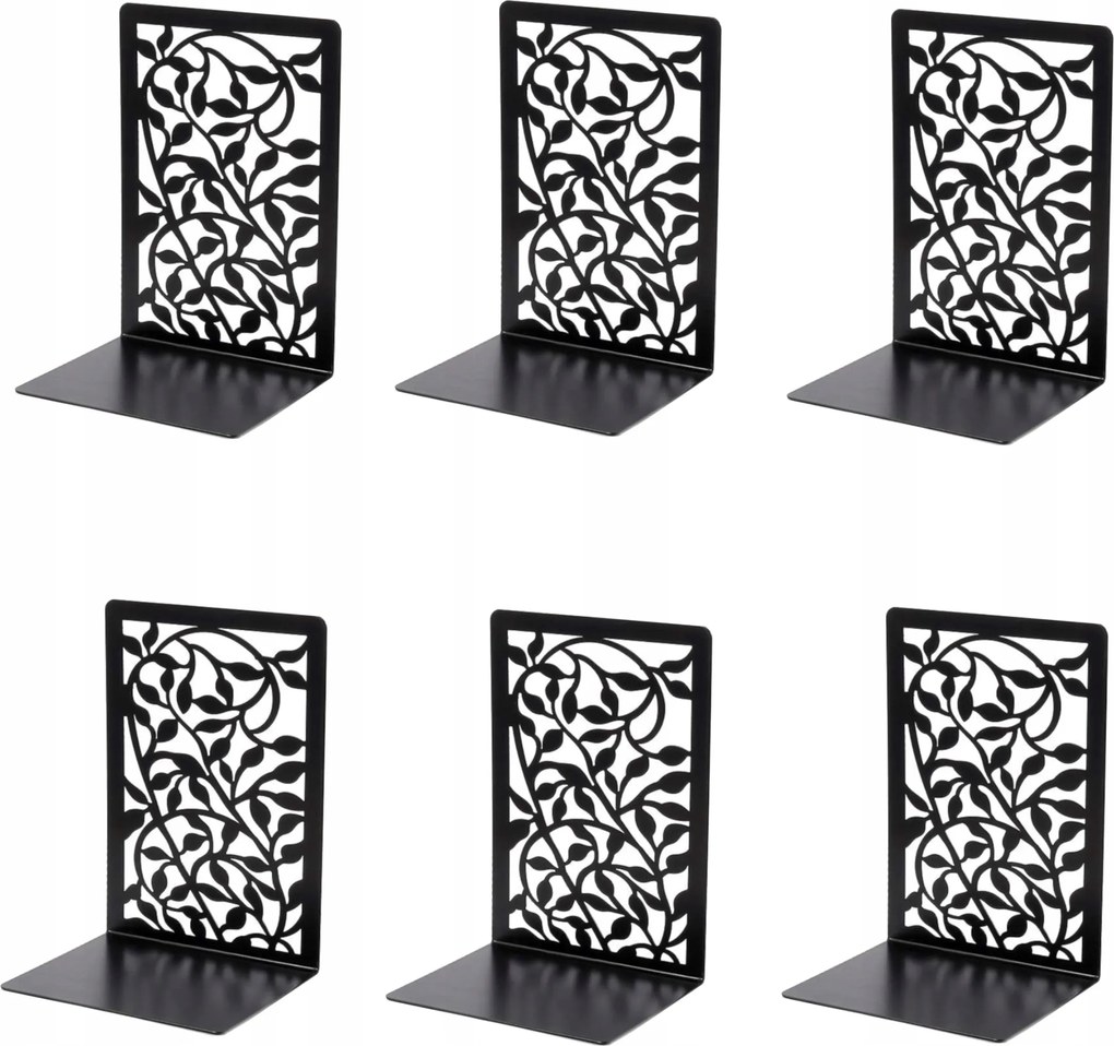 Könyvtámasz Csúszásgátló Fém Fekete Könyvtámasz Állvány 6 Db