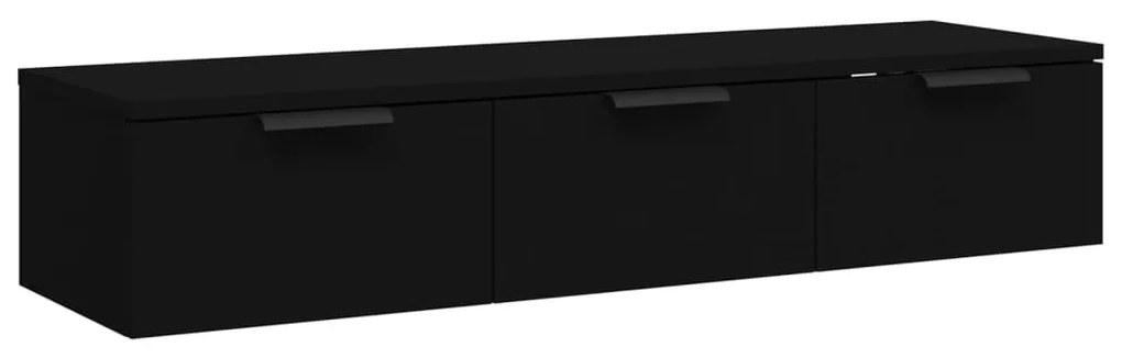 fekete szerelt fa faliszekrény 102 x 30 x 20 cm