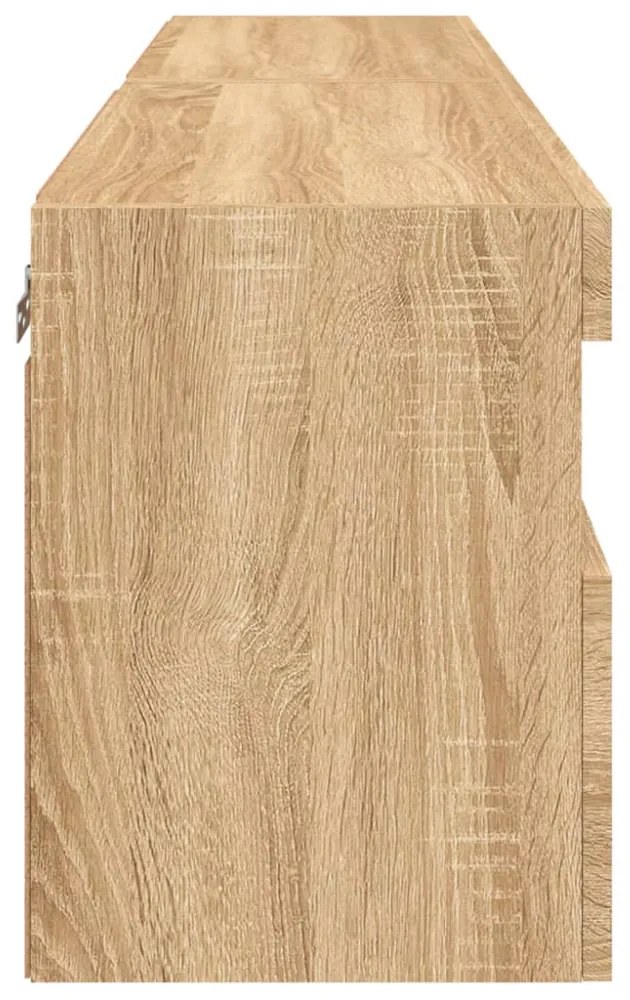 2 db sonoma tölgy színű fali TV-szekrény LED-del 60x30x40 cm