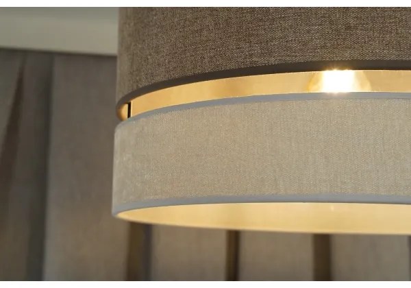 Duolla - Csillár zsinóron DOUBLE 1xE27/15W/230V átm. 40 cm barna/szürke