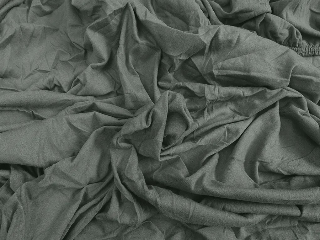 Jersey sötétzöld lepedő 180 x 200 cm