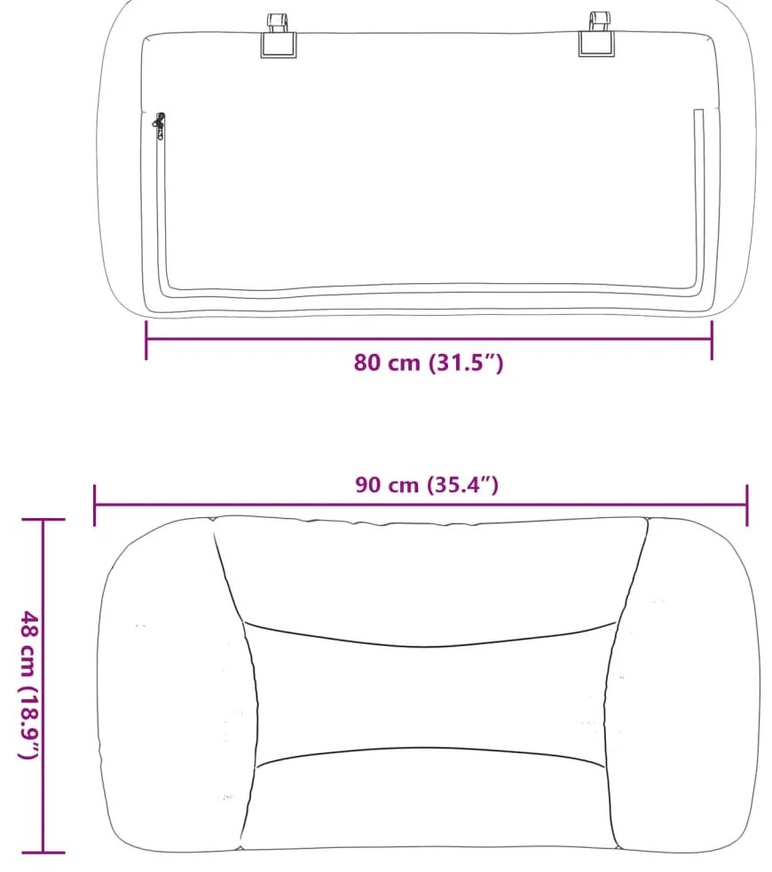szürke műbőr fejtámla párna 80 cm
