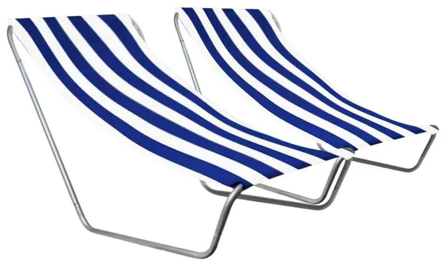 2db összecsukható strandszék SAND SAND, kék csíkokkal