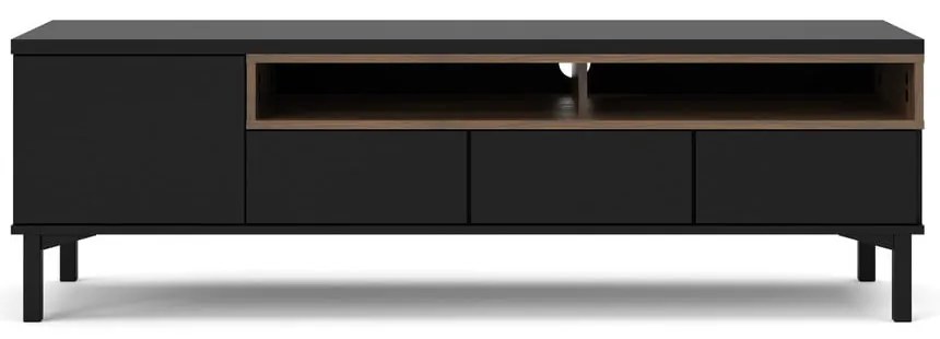 Fekete TV-állvány 156x48x48 cm Roomers – Tvilum