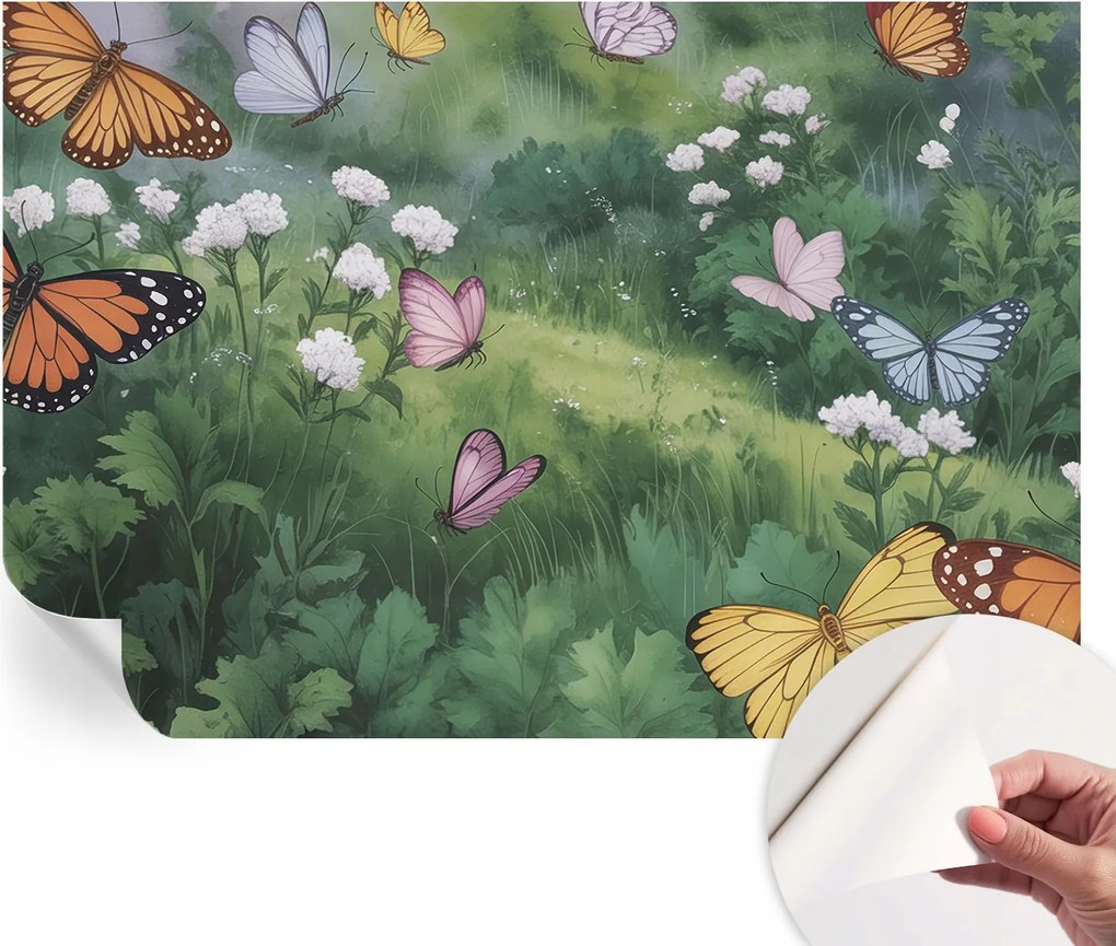 Fotótapéta Fali tapéta Hálószobába és Nappaliba Pillangók a réten 152x104 cm