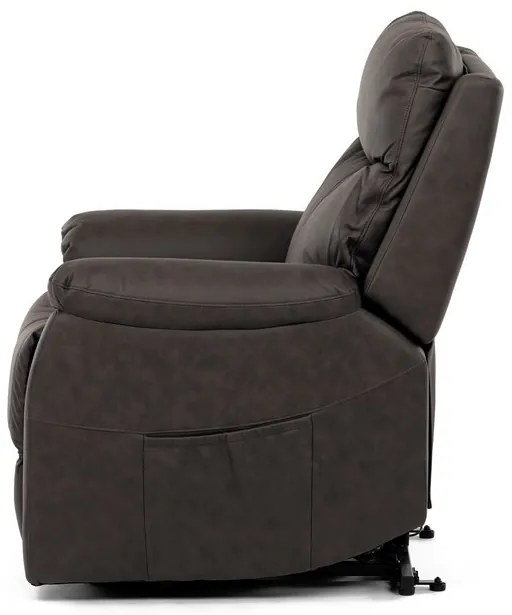 Elektromos vezérlésű barna vintage dönthető fotel. TV-5874 BR