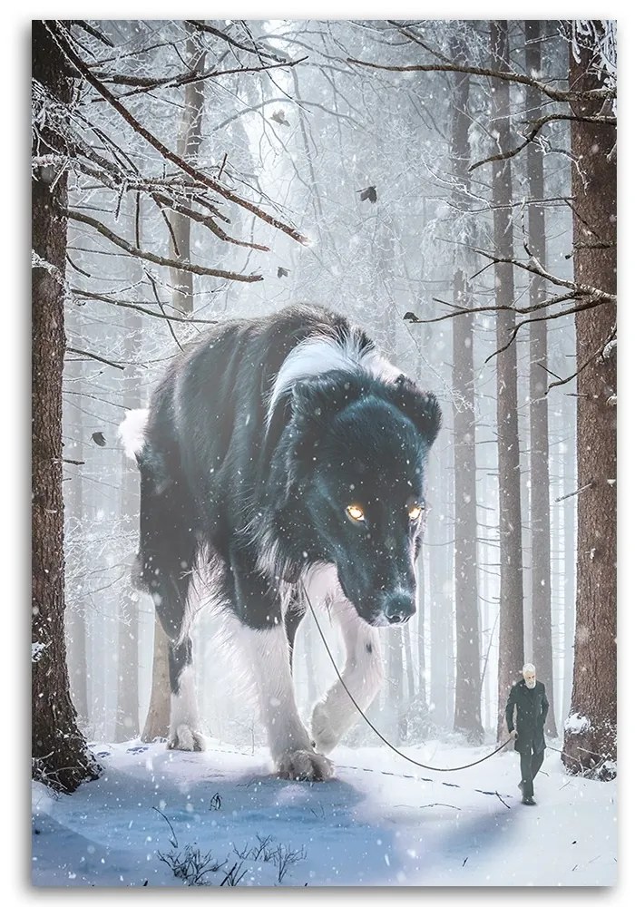 Gario Vászonkép Óriáskutya a téli erdőben - Alex Griffith Méret: 40 x 60 cm