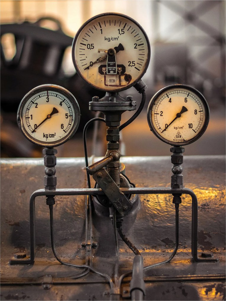 Tapéta Nyomásmérők Loft Industrial steampunk Vintage mechanizmusok 206x275 +ragasztó