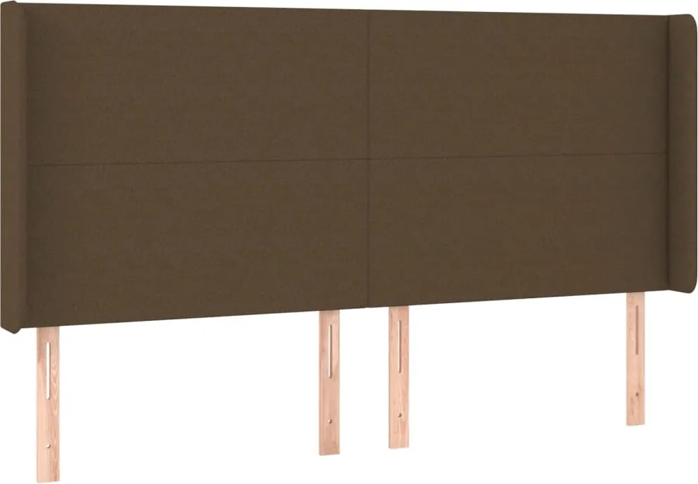 vidaXL sötétbarna szövet fejtámla szárnyakkal 163x16x118/128 cm