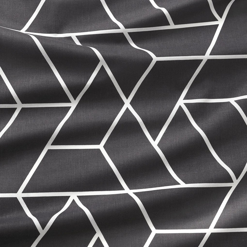 Goldea pamut függöny - mozaik minta, sötétszürke alapon 140x150 cm