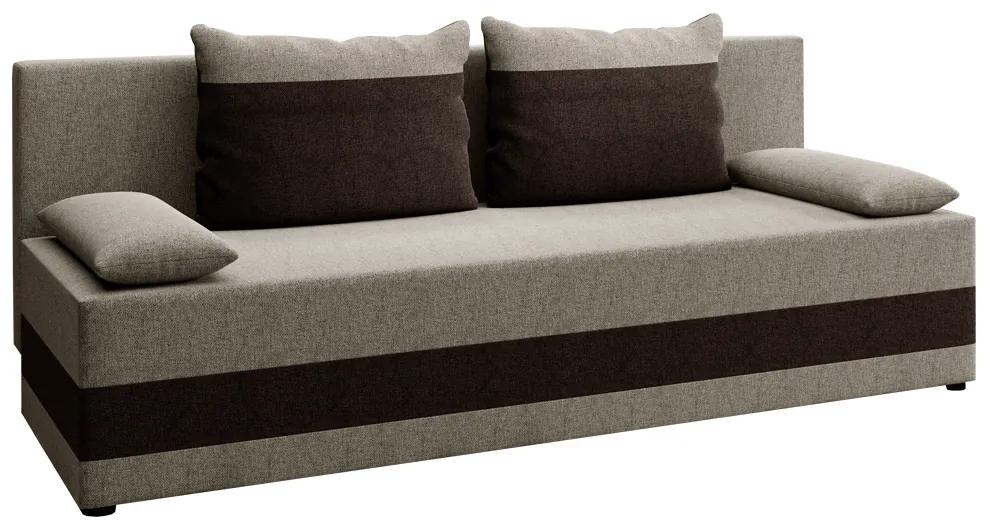 Szétnyitható kanapé, szürkésbarna/barna, PREMIUM