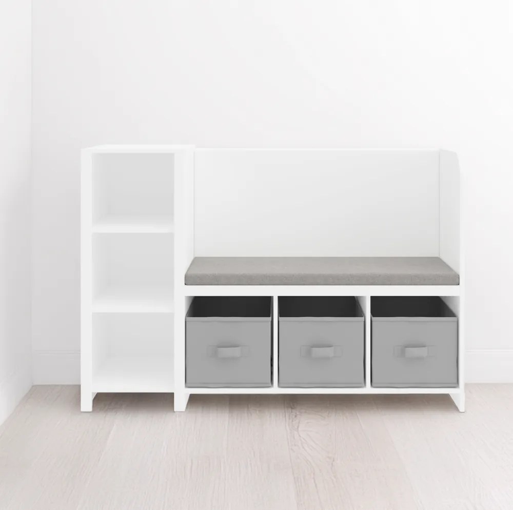 Polcállvány paddal, fehér/szürke, BENKO