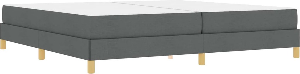 vidaXL Boxrugós ágy matracmal Sötétszürke 200 x 200 cm szövet