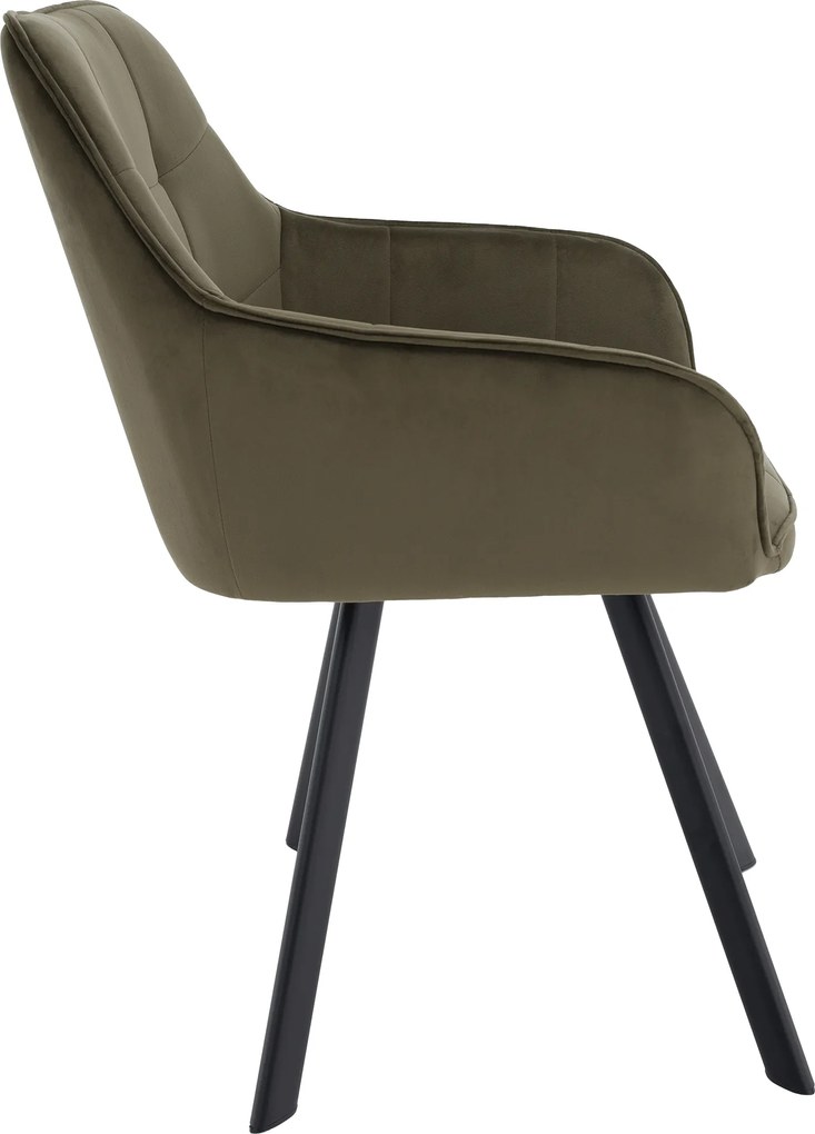 Design fotel, zöld Velvet/fekete, PETIN