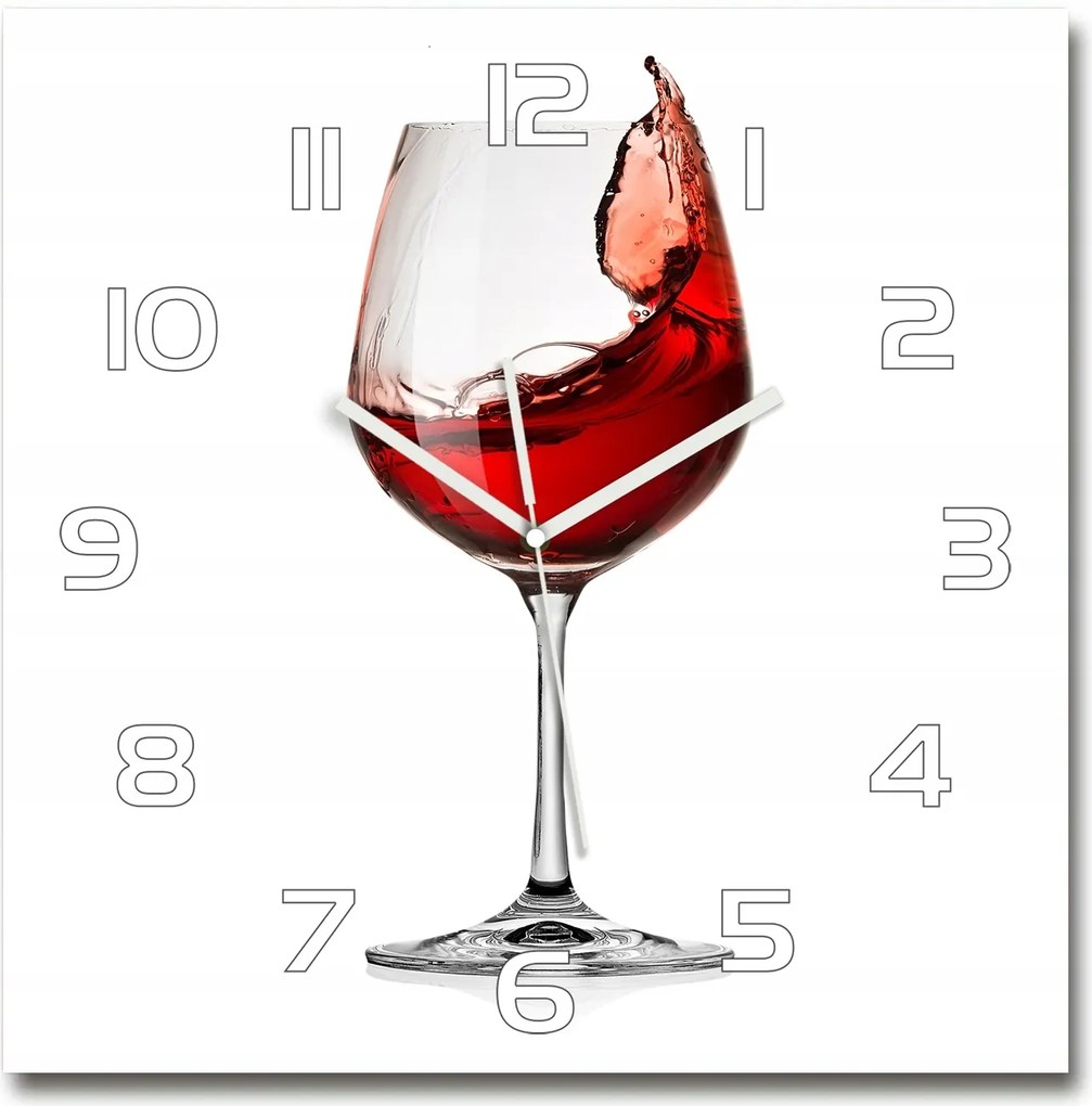 Nagy üveg falióra nappaliba Vörösbor 60x60cm