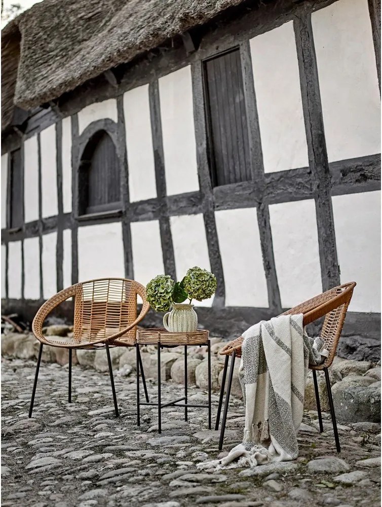 Natúr színű műrattan kétszemélyes kerti lounge szett Dudine – Bloomingville