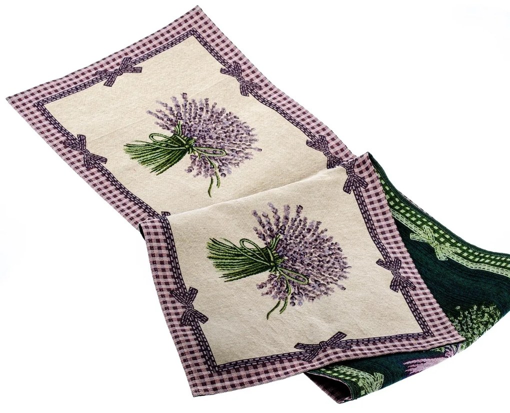 Levendula csokor asztali futó, lila, 33 x 140 cm