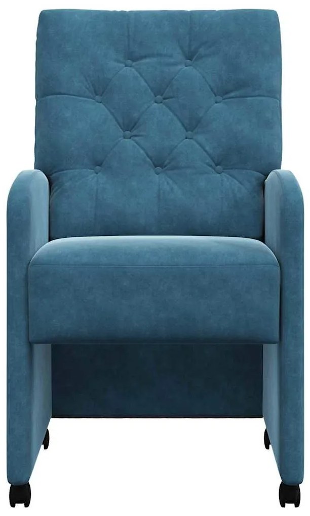 Kerekes Étkező Székek 2 pcs Kék 58 x 67 x 97 cm Bársony