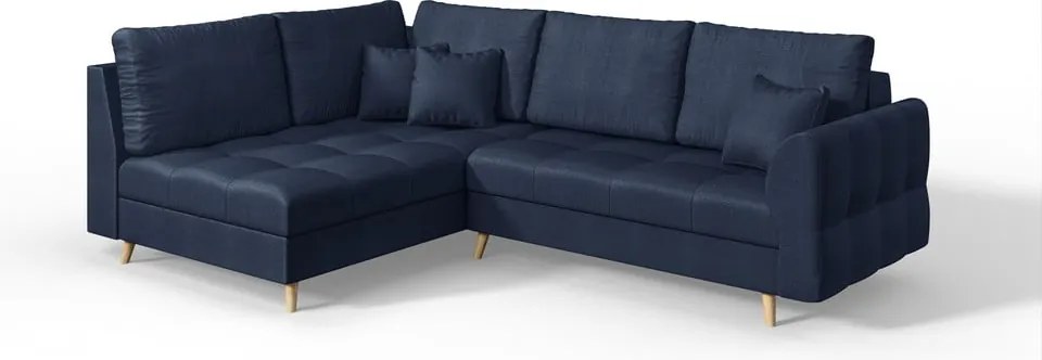 Sötétkék sarokkanapé (bal oldali) Ariella – Ropez