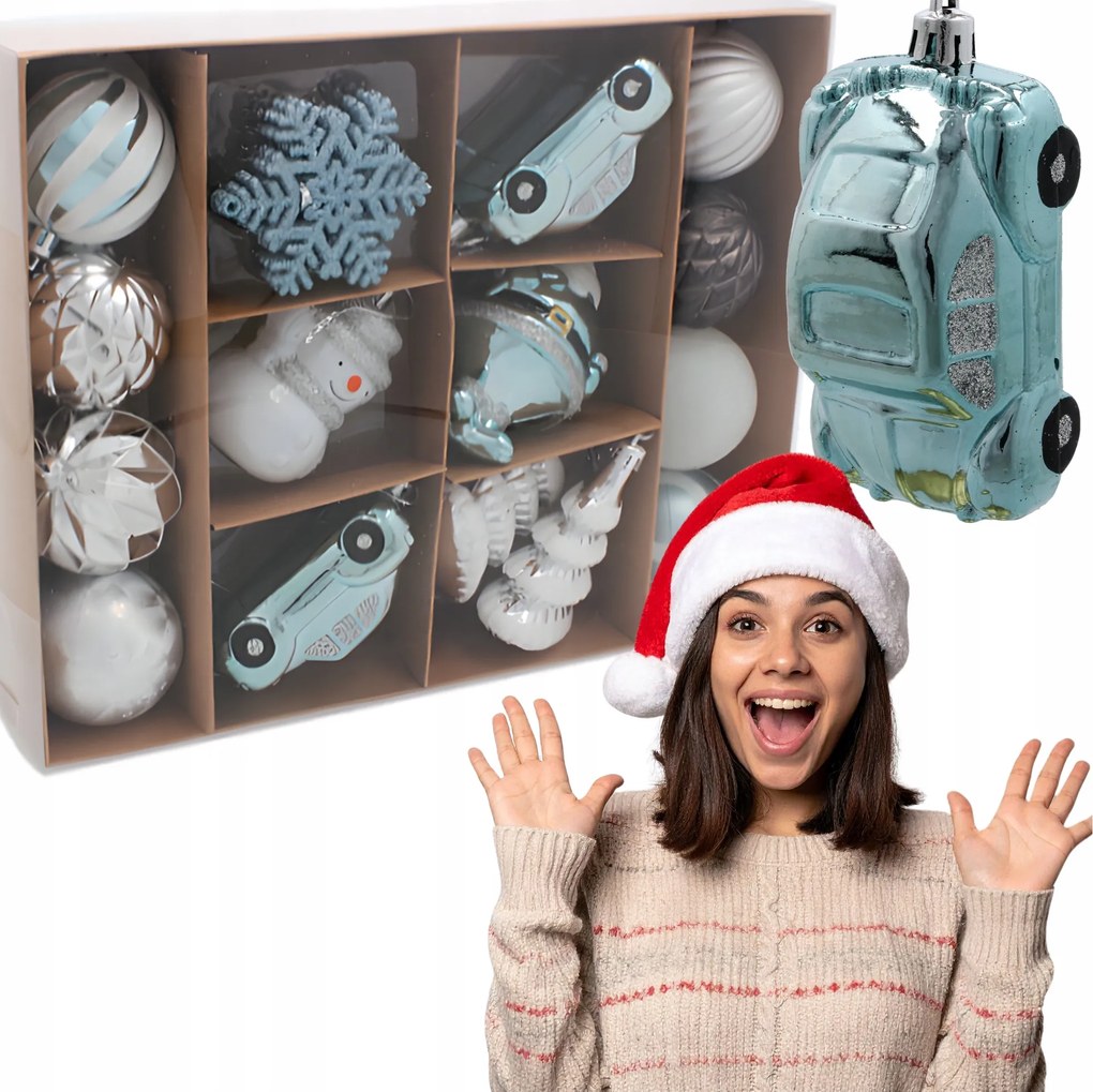 20 Db-os Karácsonyfadísz Szett Kék