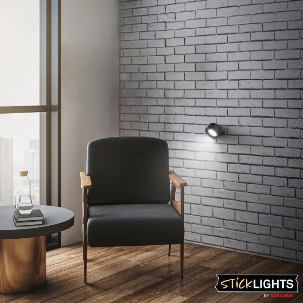 Briloner 3896015 - TARI tölthető, dimmelhető LED fali lámpa LED/1,6W/5V 1500 mAh fekete