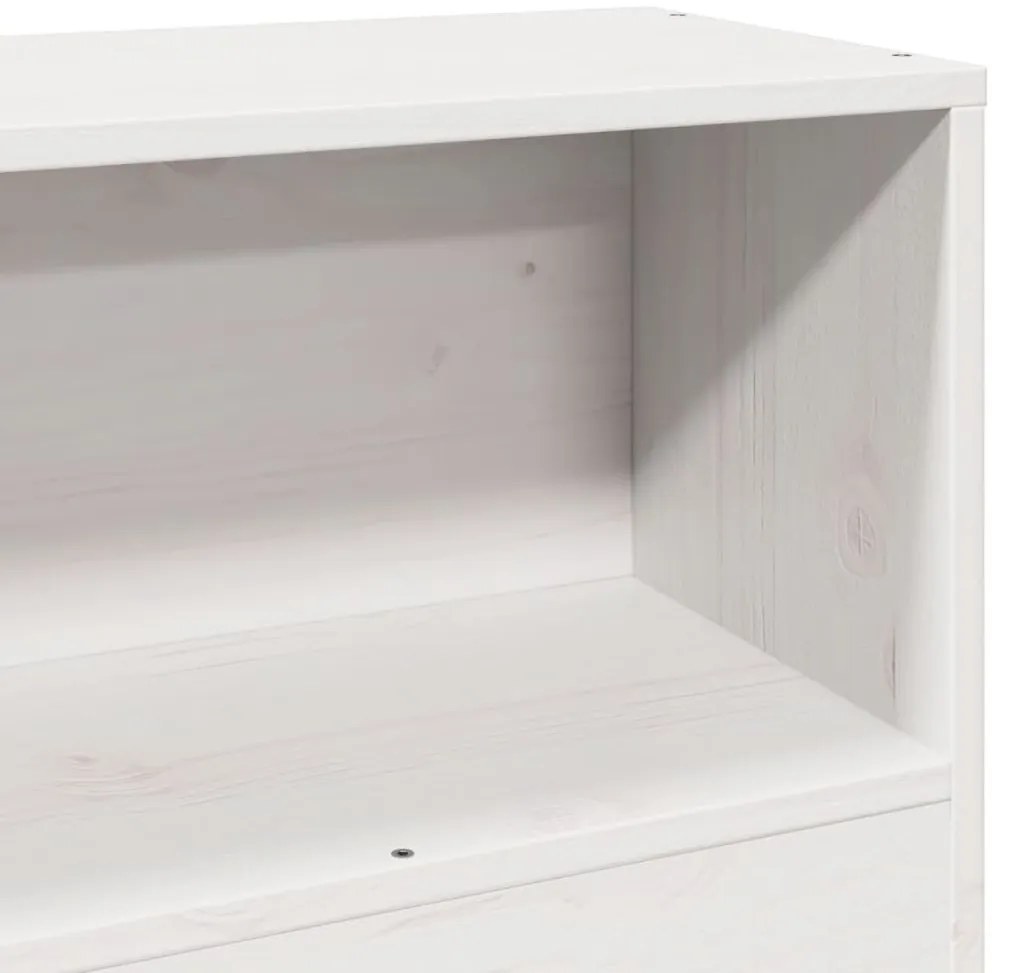 fehér tömör fenyőfa fejtámla tárolóval 75 cm