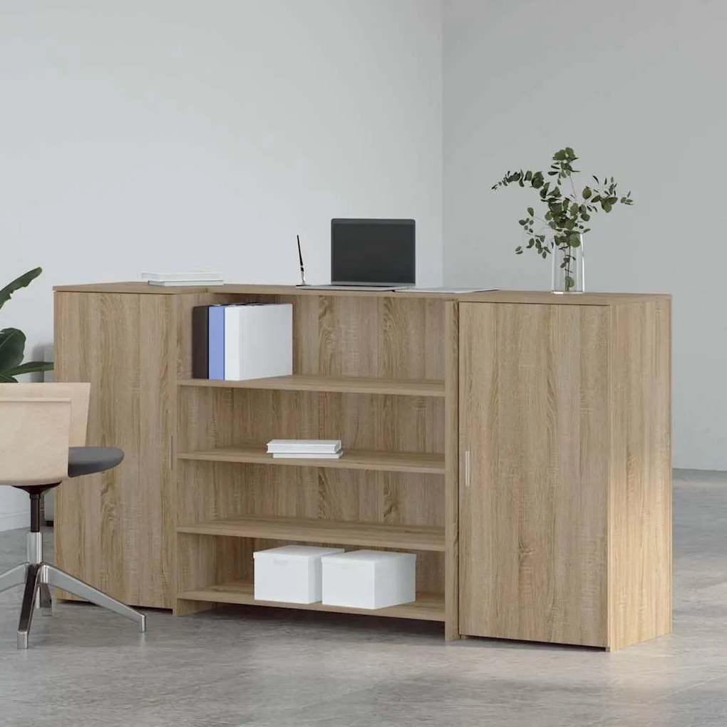 recepciós pult sonoma tölgy 200x50x103,5 cm szerelt fa