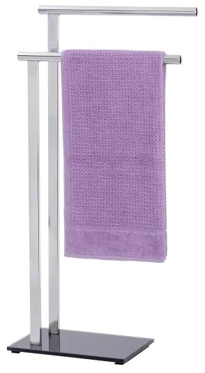 WENKO 22090100 - LAVA törölközőtartó 42x81 cm rozsdamentes acél/ezüst/fekete