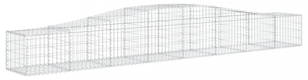vidaXL 9 db íves horganyzott vas gabion kosár 400x50x40/60 cm