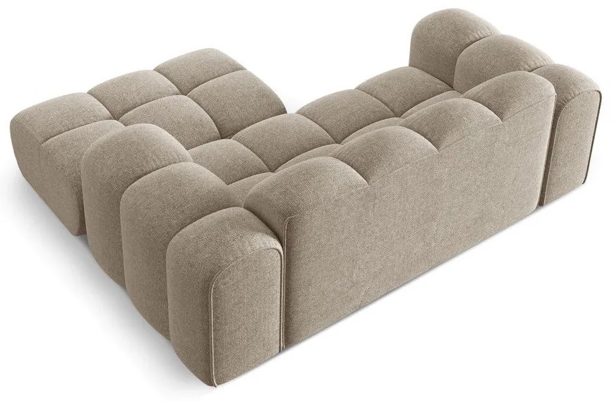 Világosbarna zsenília sarokkanapé (jobb oldali-heverő résszel) Treno – Cosmopolitan Design