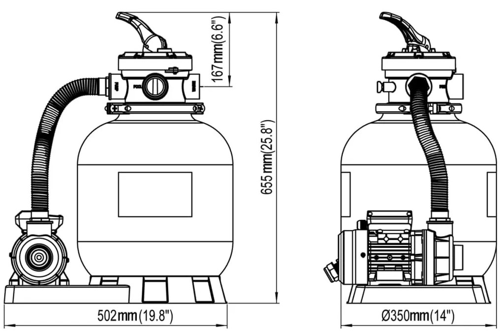 Homokszűrő szivattyú 600 W 17000 l/óra