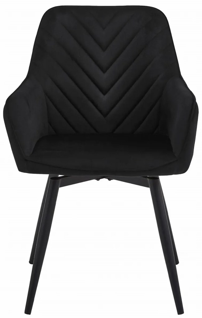 NANA360 VELVET fekete forgó étkezőszék
