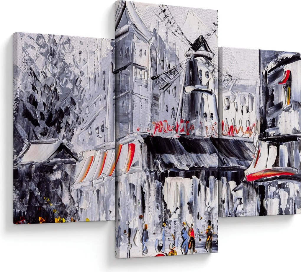 Kép - utca Párizsban, olajfestmény (90x60 cm)